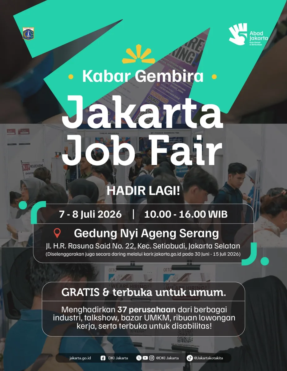 Job Fair Kabupaten Kendal 2026 (Suku Dinas TKTE Wilayah Kabupaten Kendal Barat) : 7-8 Juli 2026
